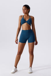 Twisted Front Strappy Sports Bra by bornfocus