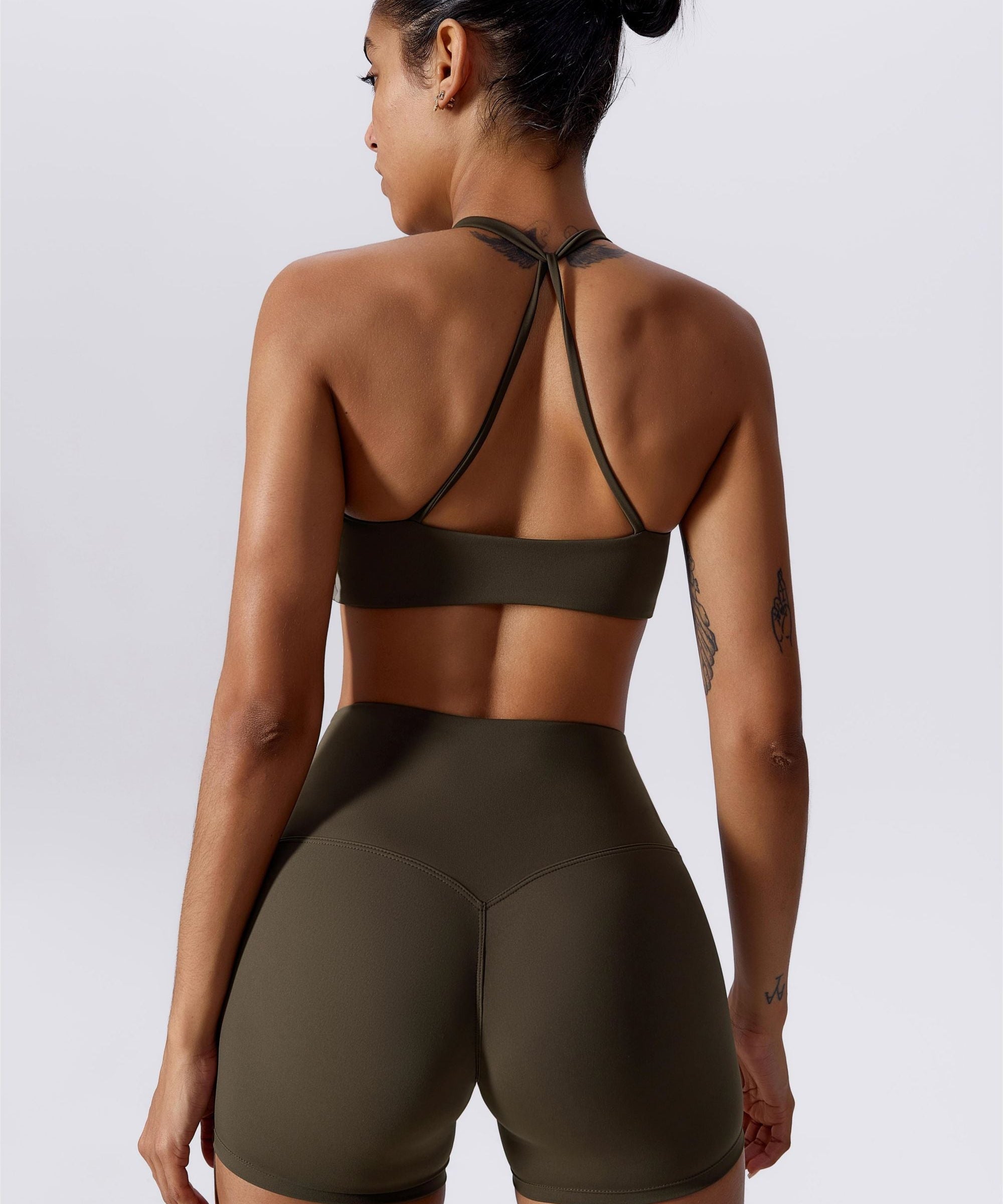 Twisted Front Strappy Sports Bra by bornfocus