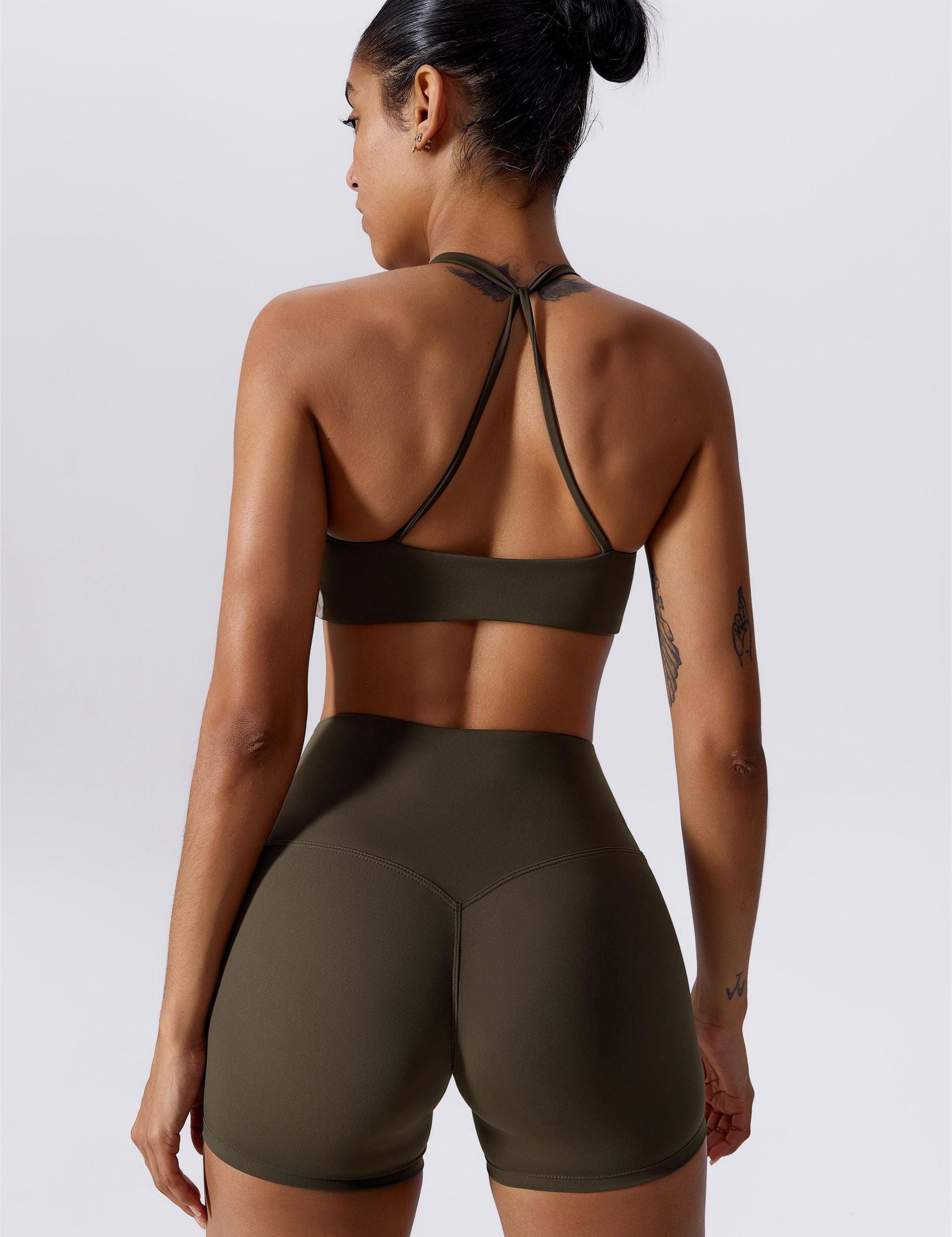 Twisted Front Strappy Sports Bra by bornfocus