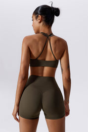 Twisted Front Strappy Sports Bra by bornfocus