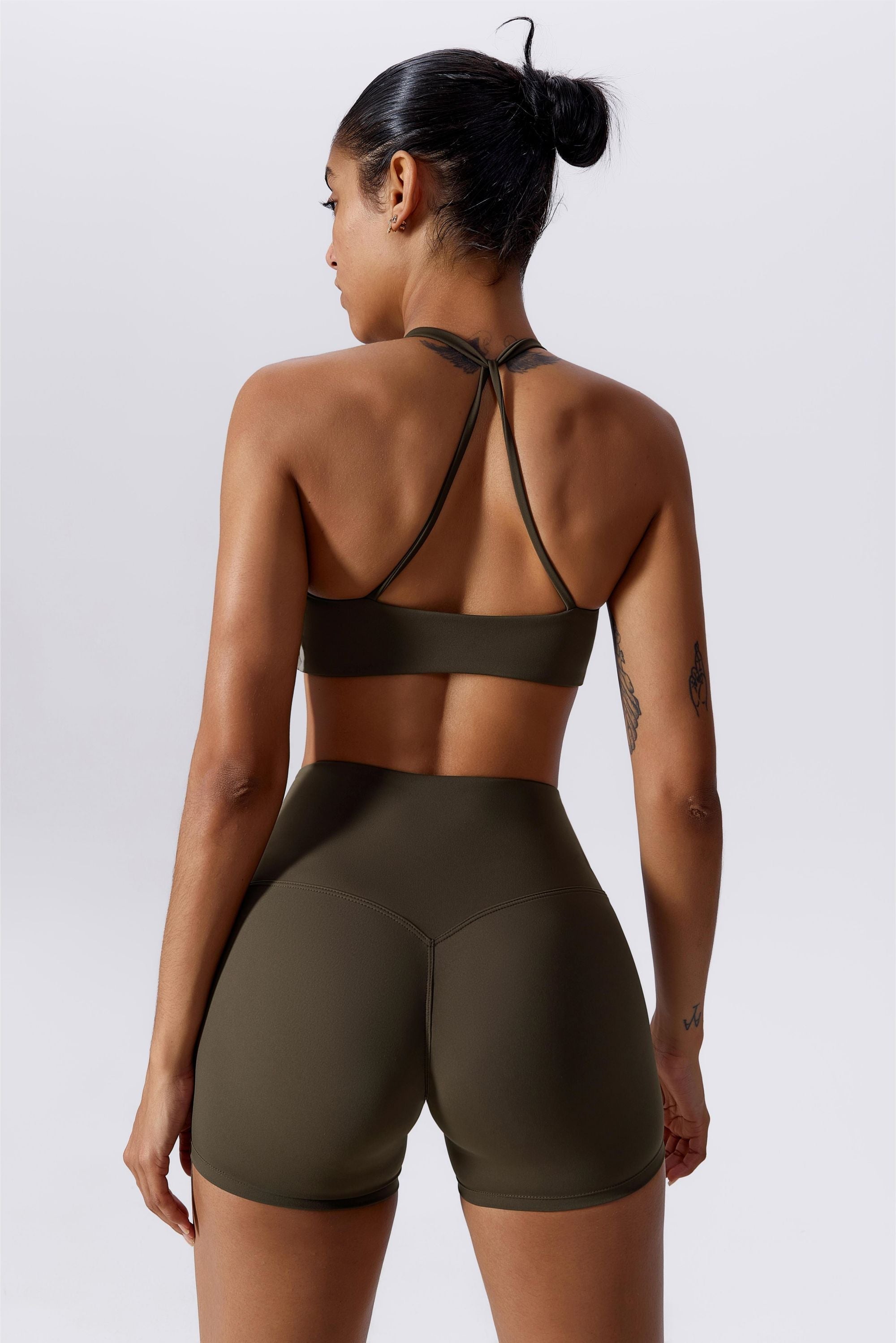 Twisted Front Strappy Sports Bra by bornfocus