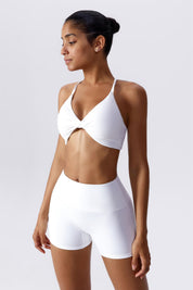 Twisted Front Strappy Sports Bra by bornfocus