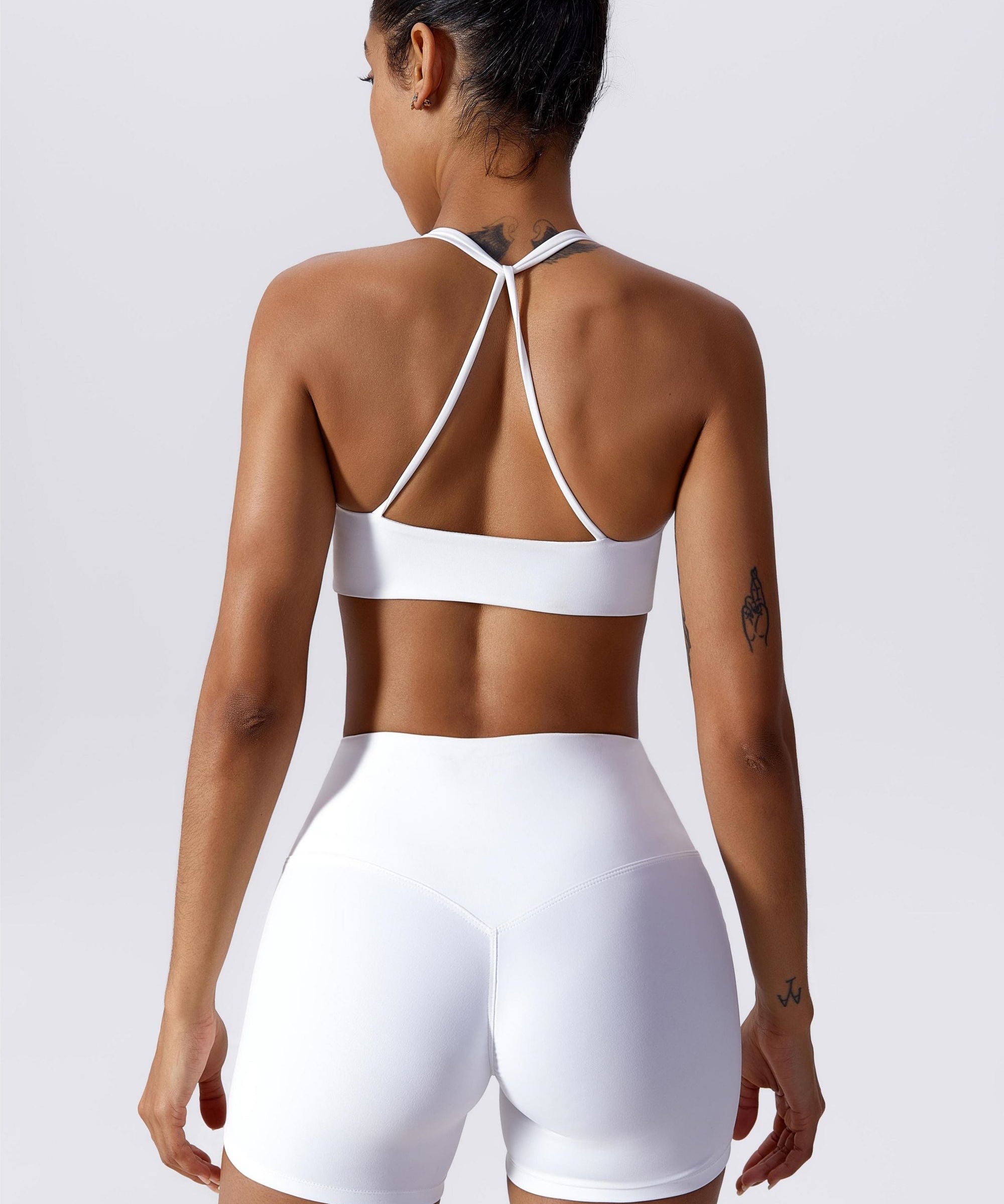 Twisted Front Strappy Sports Bra by bornfocus