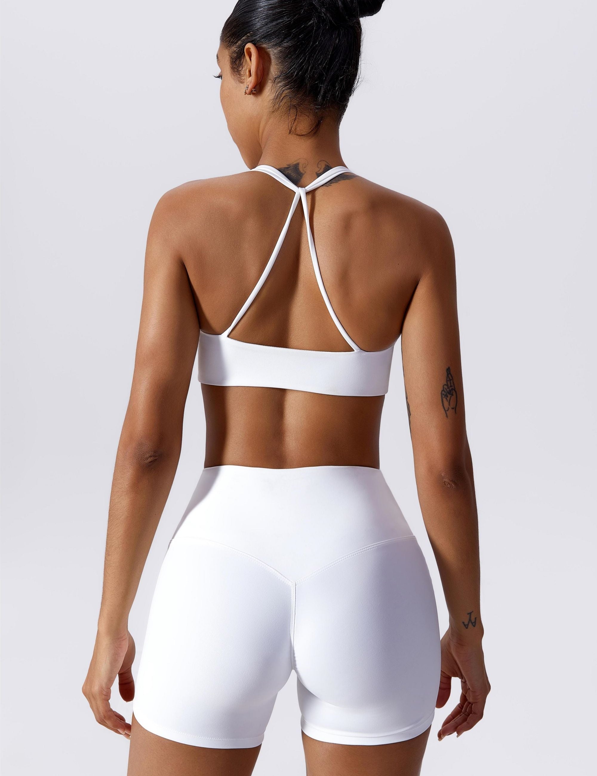 Twisted Front Strappy Sports Bra by bornfocus