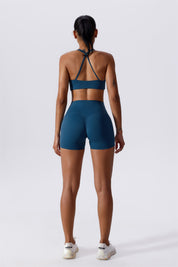 Twisted Front Strappy Sports Bra by bornfocus