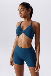 Twisted Front Strappy Sports Bra by bornfocus