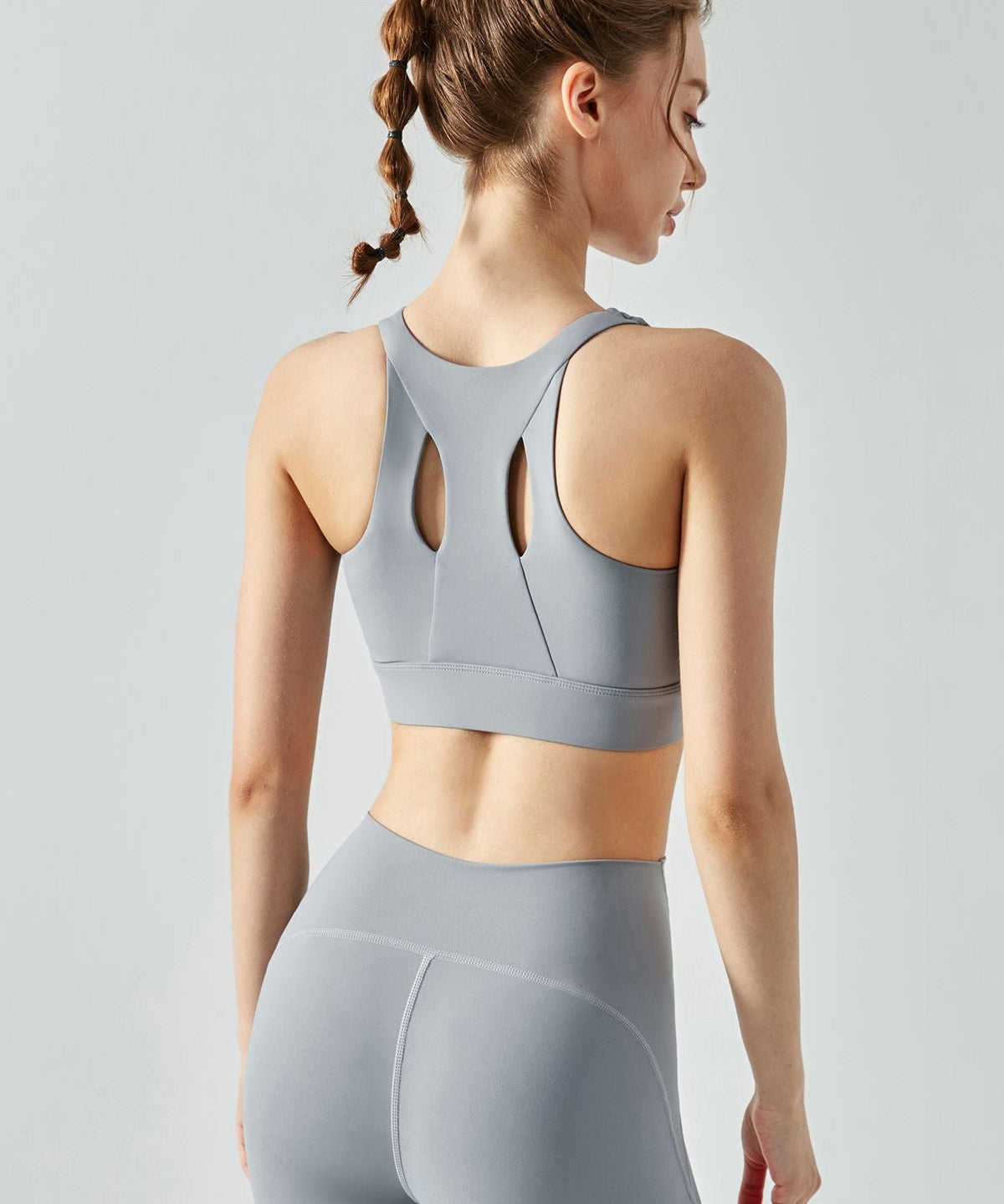 Front Zipper Racerback Sports Bra by bornfocus