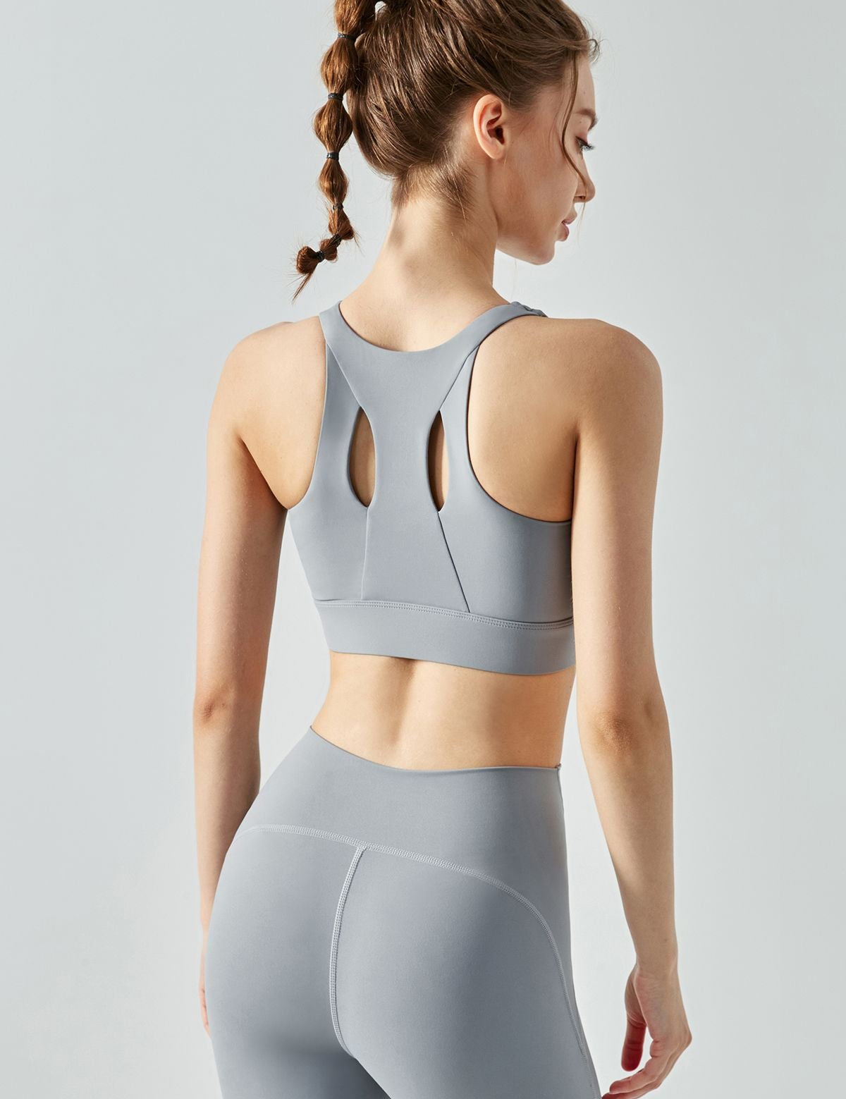 Front Zipper Racerback Sports Bra by bornfocus