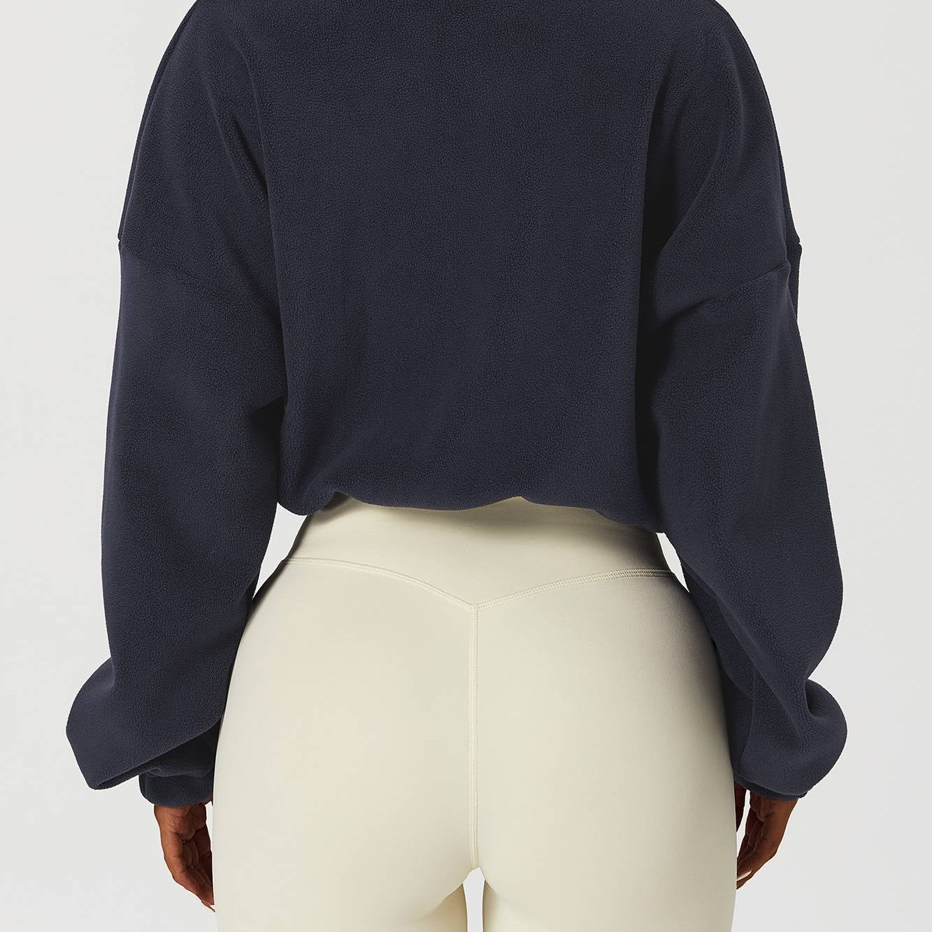 Zip-Up Faux Fur Cropped Sweatshirt by bornfocus