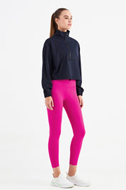 Half-Zip Cropped Pullover Sweatshirt by bornfocus