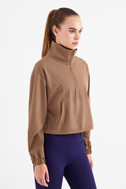 Half-Zip Cropped Pullover Sweatshirt by bornfocus