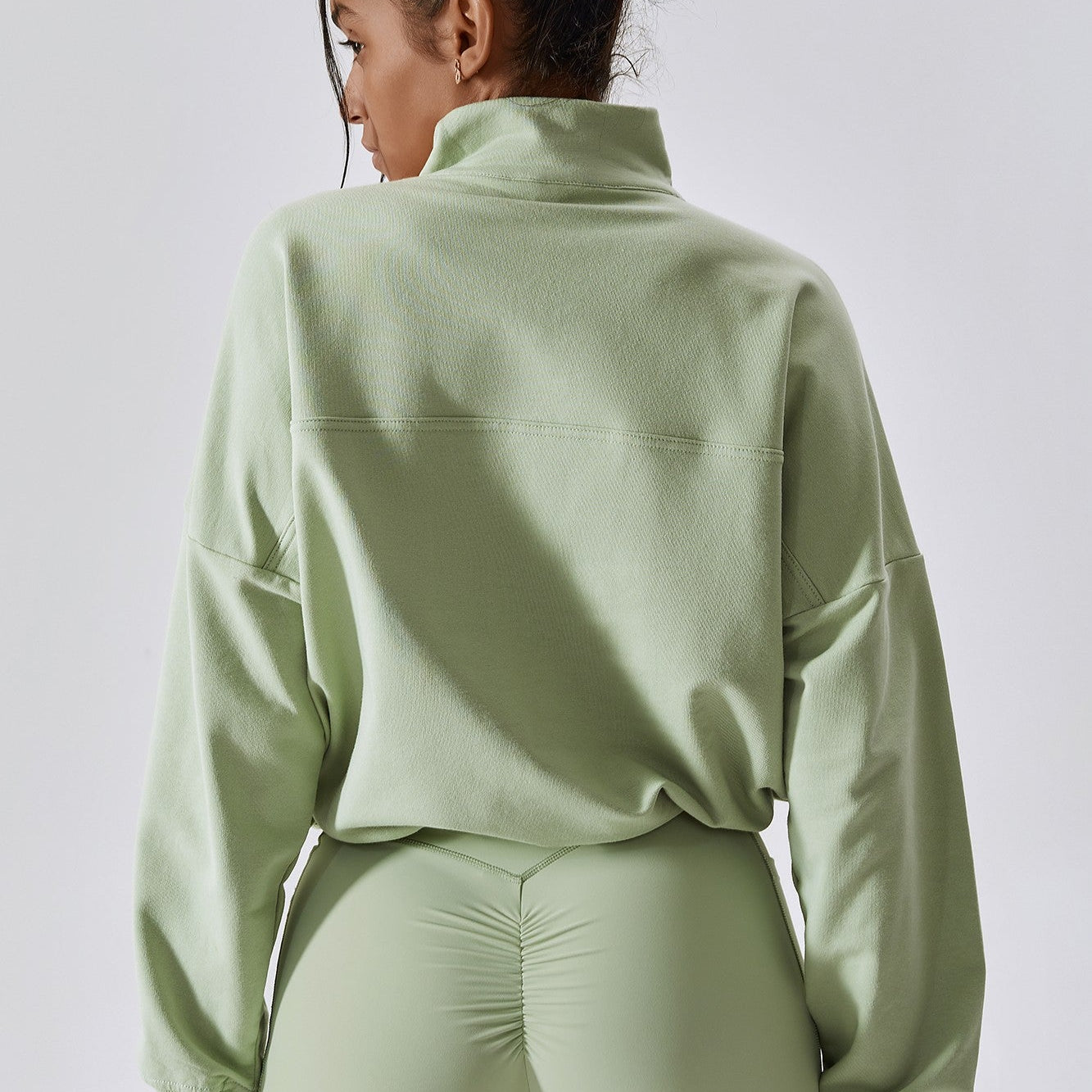 Half-Zip Pullover Sweatshirt Relaxed Fit by bornfocus