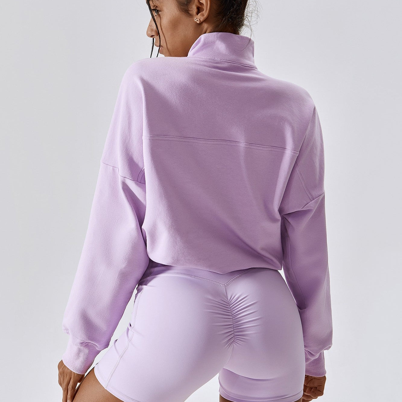 Half-Zip Pullover Sweatshirt Relaxed Fit by bornfocus