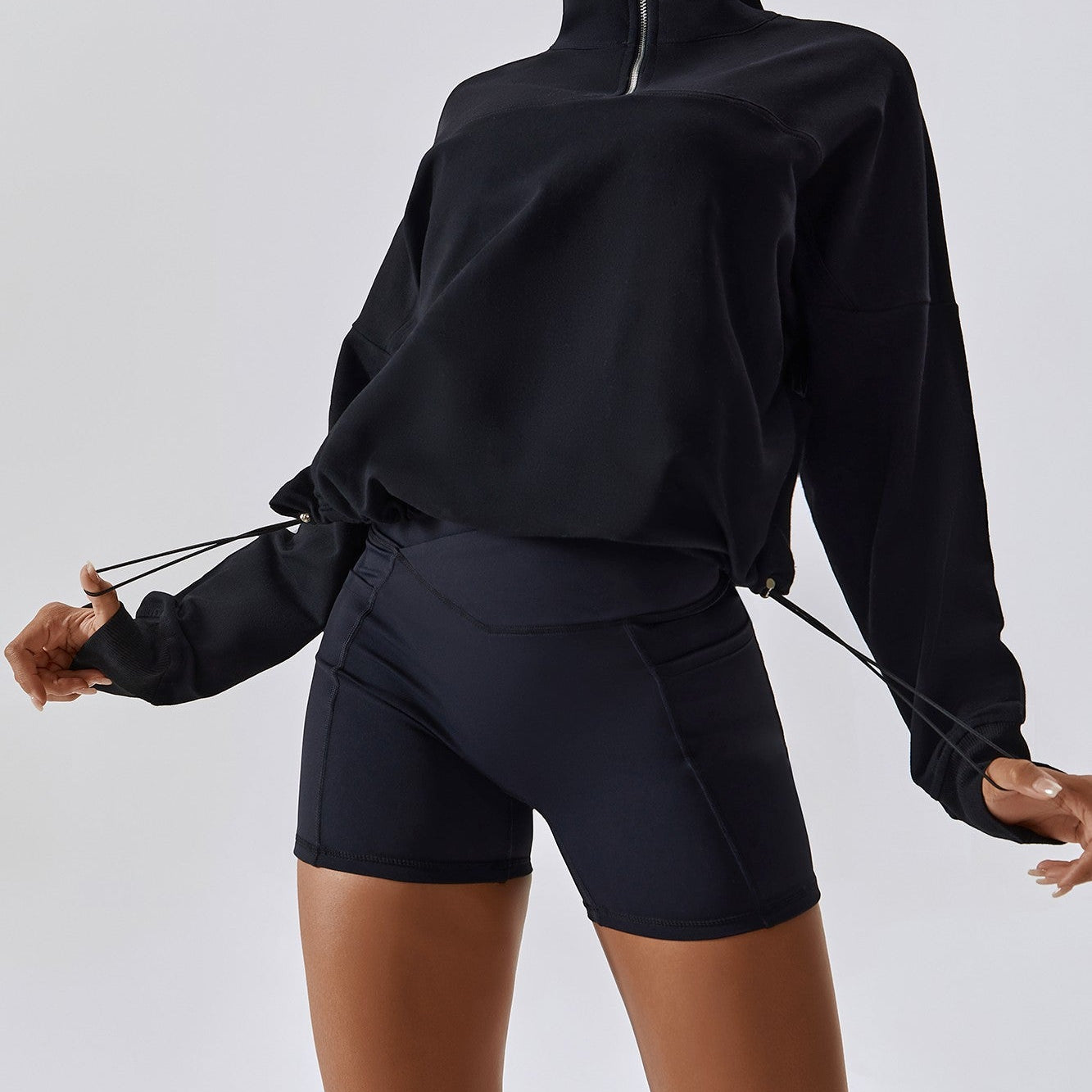 Half-Zip Pullover Sweatshirt Relaxed Fit by bornfocus