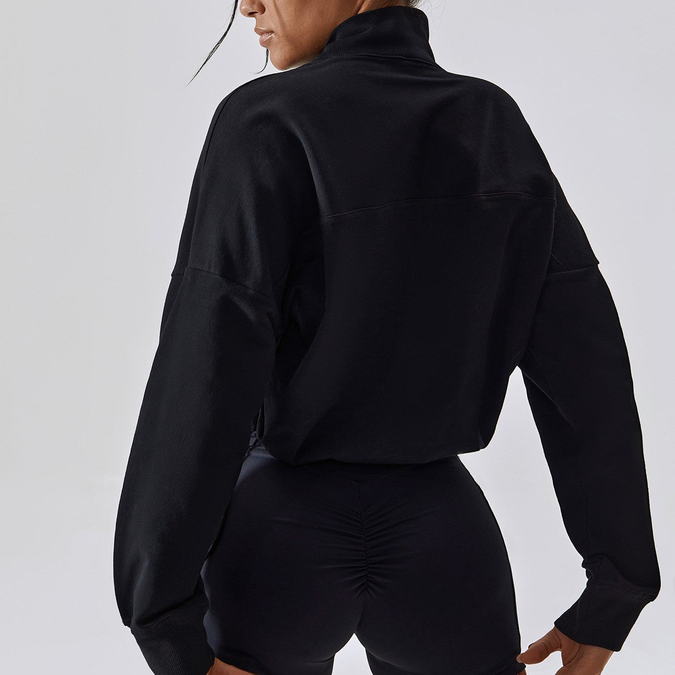Half-Zip Pullover Sweatshirt Relaxed Fit by bornfocus