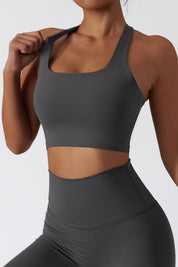 Halter Neckline Backless Sports Bra by bornfocus