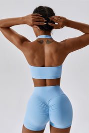 Halter Neck Backless Sports Bra by bornfocus