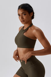 Halter Neck Backless Sports Bra by bornfocus