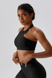 Halter Neck Backless Sports Bra by bornfocus