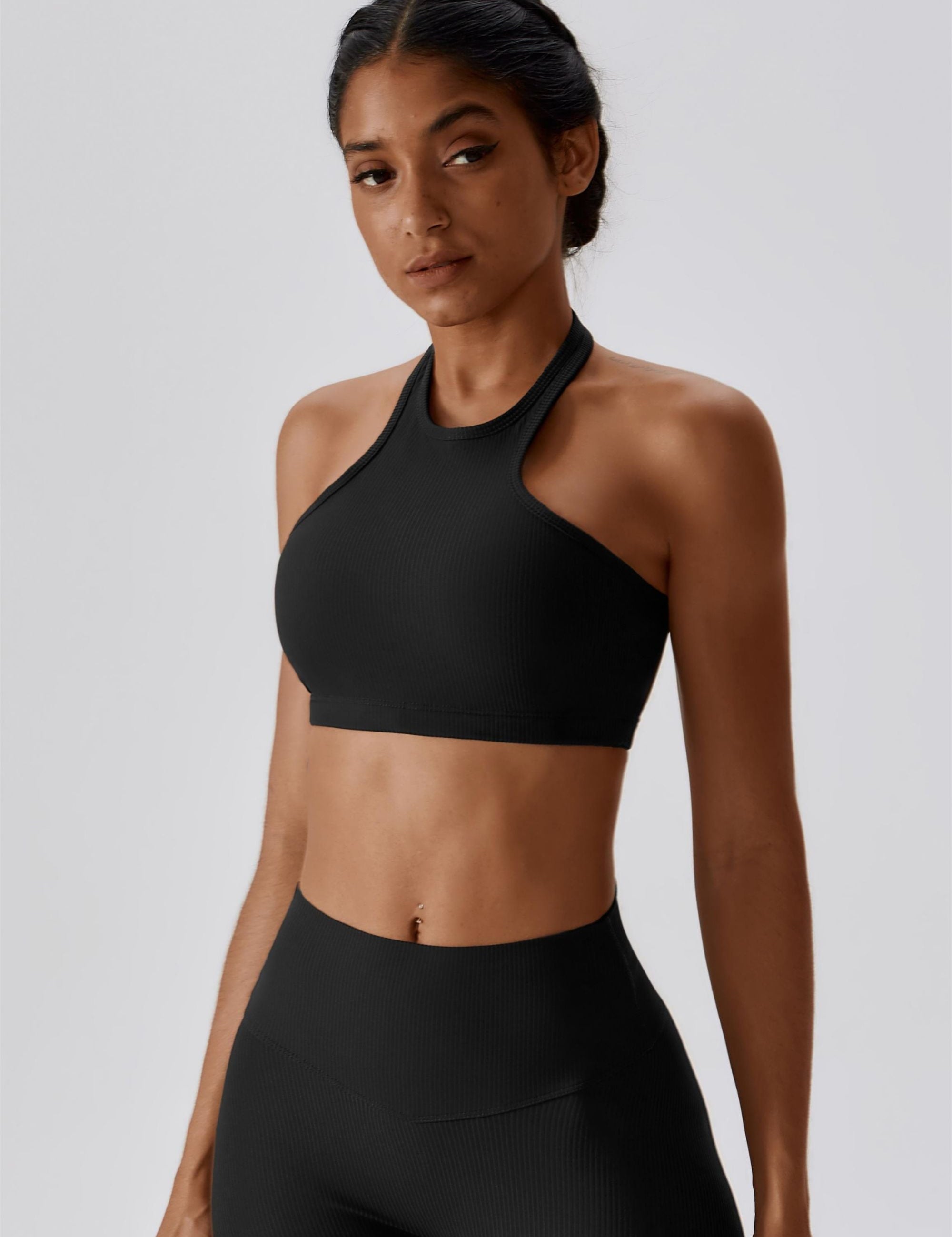 Halter Neck Backless Sports Bra by bornfocus