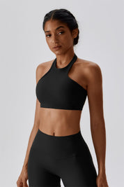 Halter Neck Backless Sports Bra by bornfocus