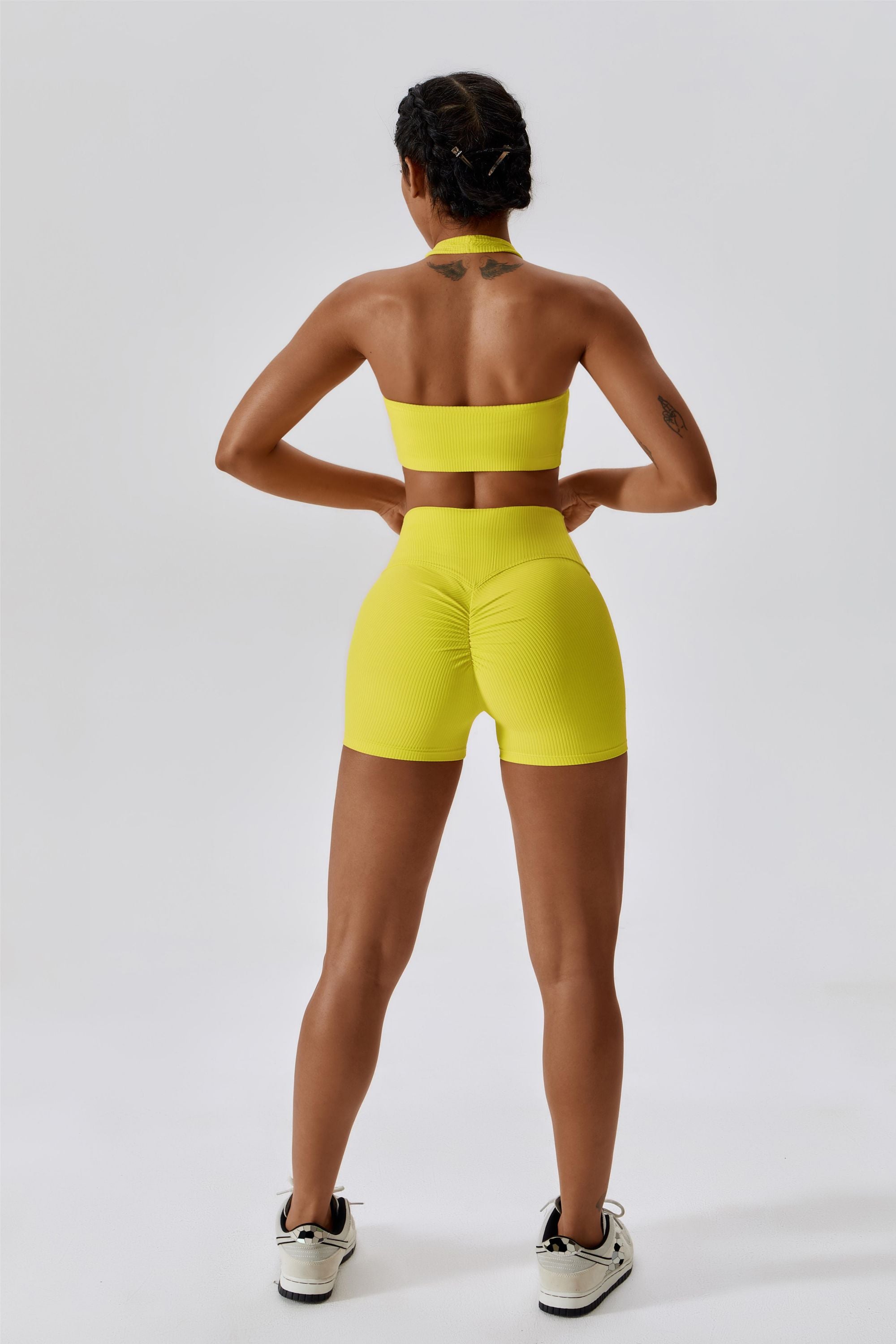Halter Neck Backless Sports Bra by bornfocus