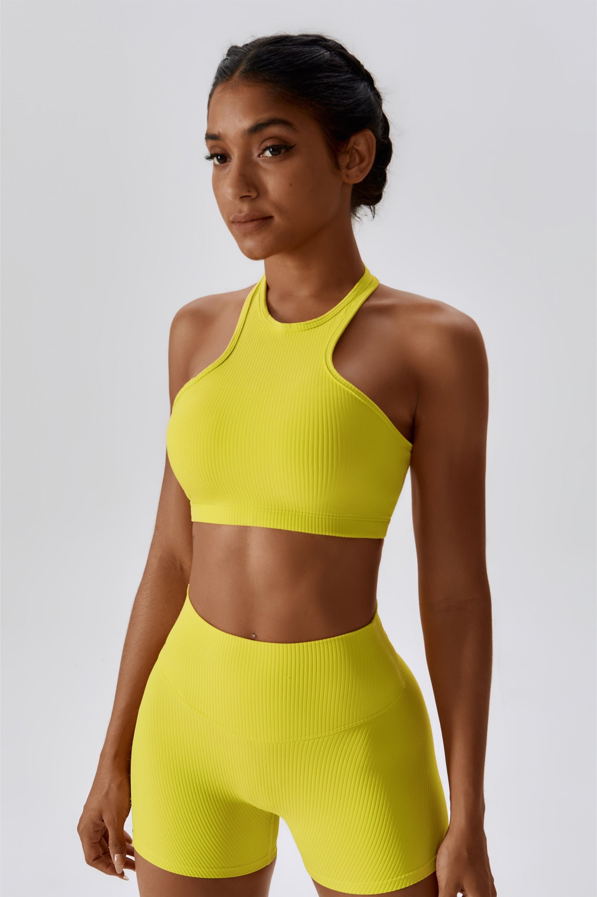 Halter Neck Backless Sports Bra by bornfocus