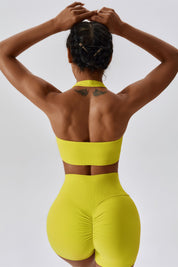 Halter Neck Backless Sports Bra by bornfocus