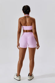 Halter Neck Backless Sports Bra by bornfocus