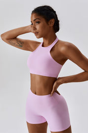 Halter Neck Backless Sports Bra by bornfocus