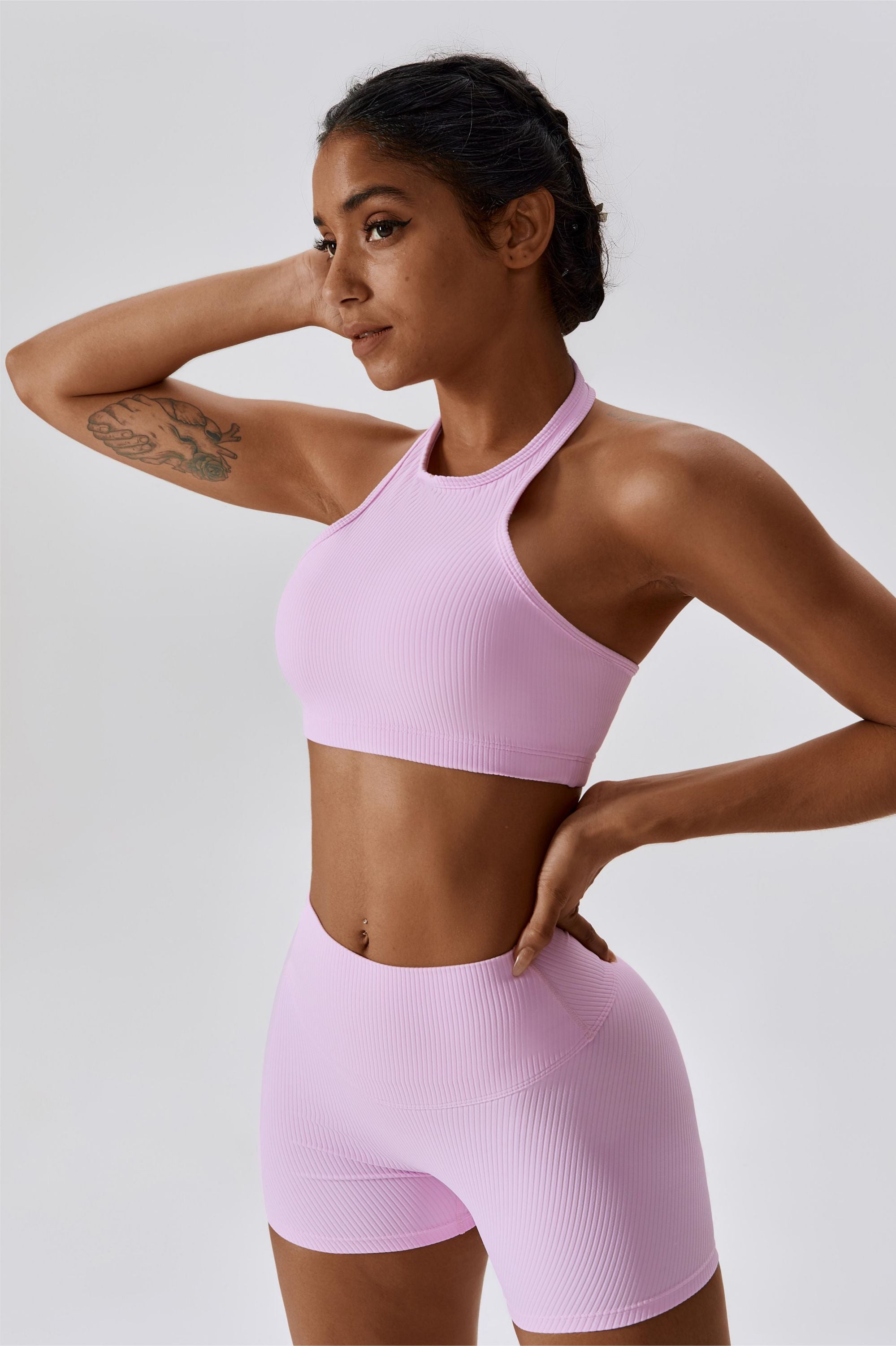 Halter Neck Backless Sports Bra by bornfocus