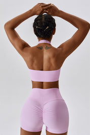 Halter Neck Backless Sports Bra by bornfocus