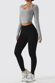 Halterneck Long Sleeve Crop Top by bornfocus