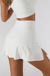 Pleated Side Split Tennis Skirt by bornfocus