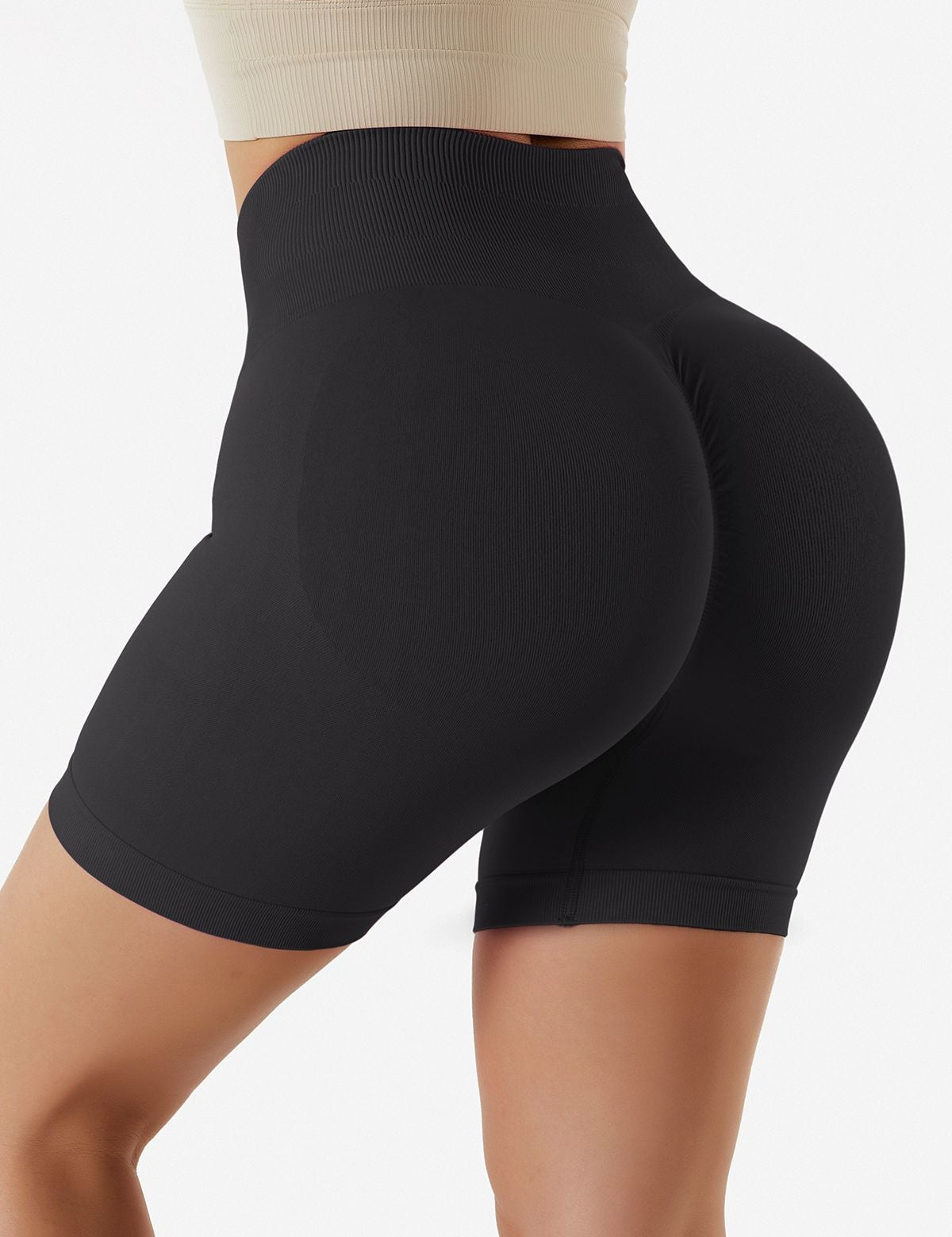 High Rise Scrunch-Butt Shorts by bornfocus