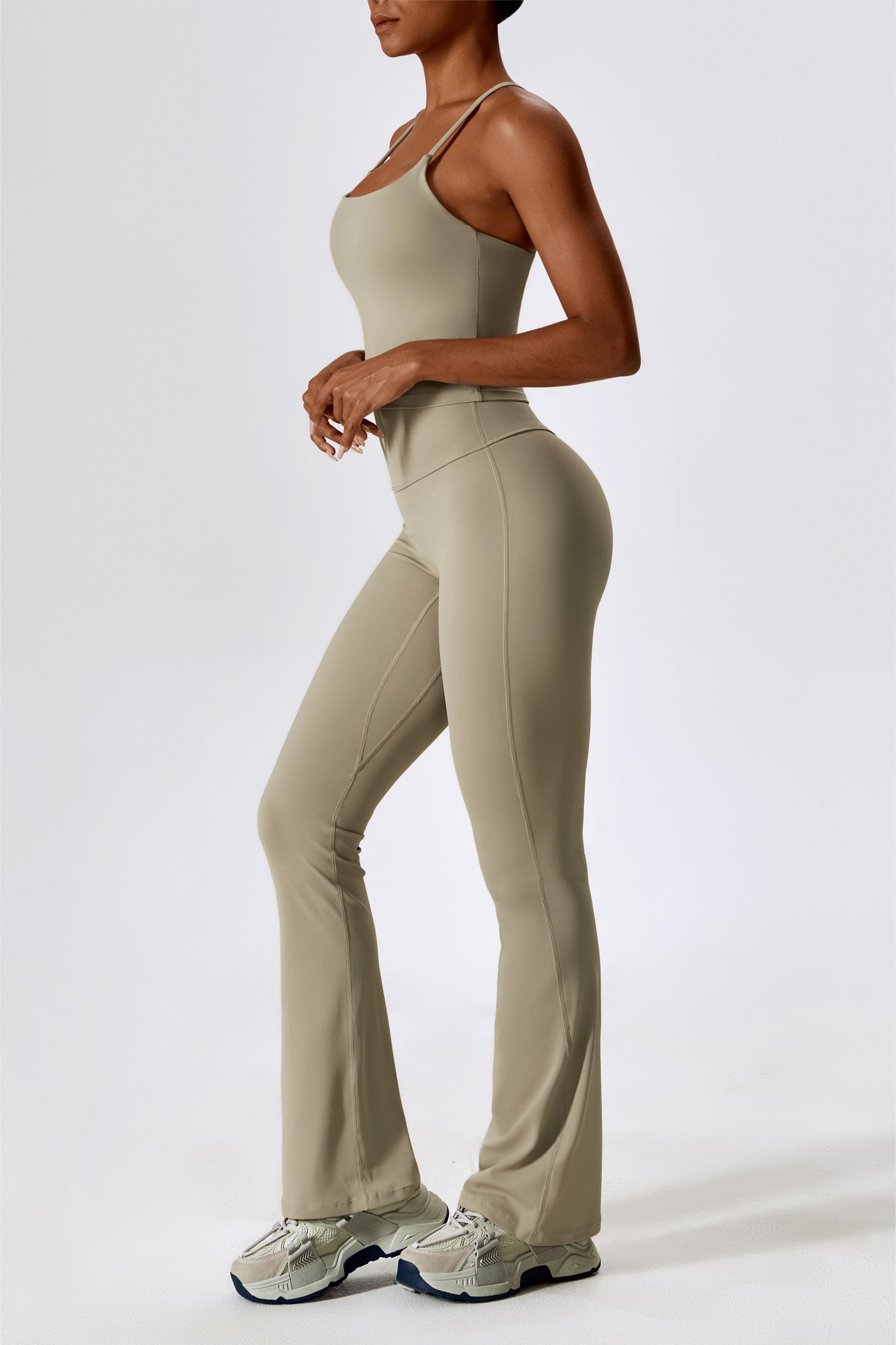 High-Rise Bootcut Flared Scrunch Leggings by bornfocus