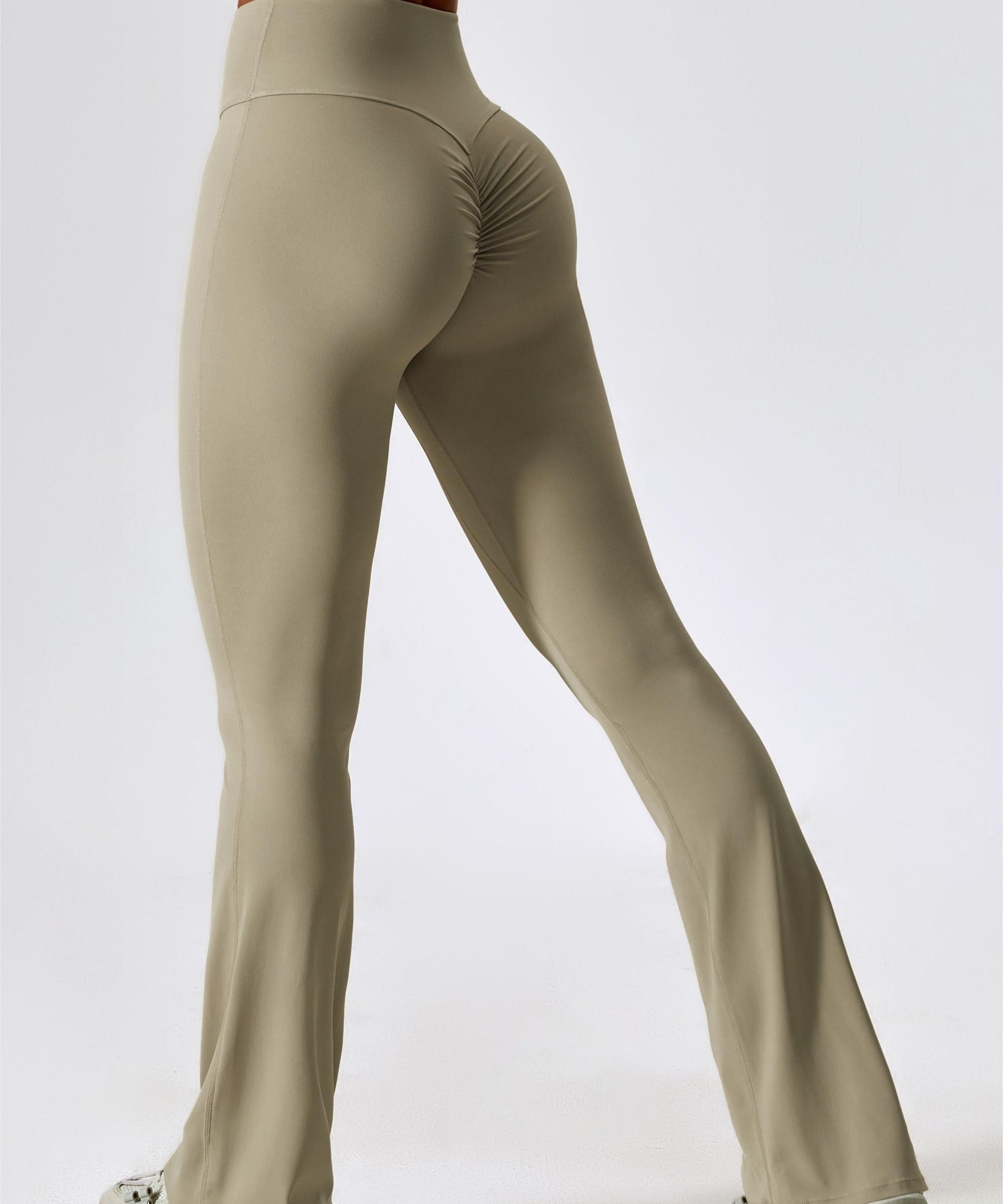 High-Rise Bootcut Flared Scrunch Leggings by bornfocus