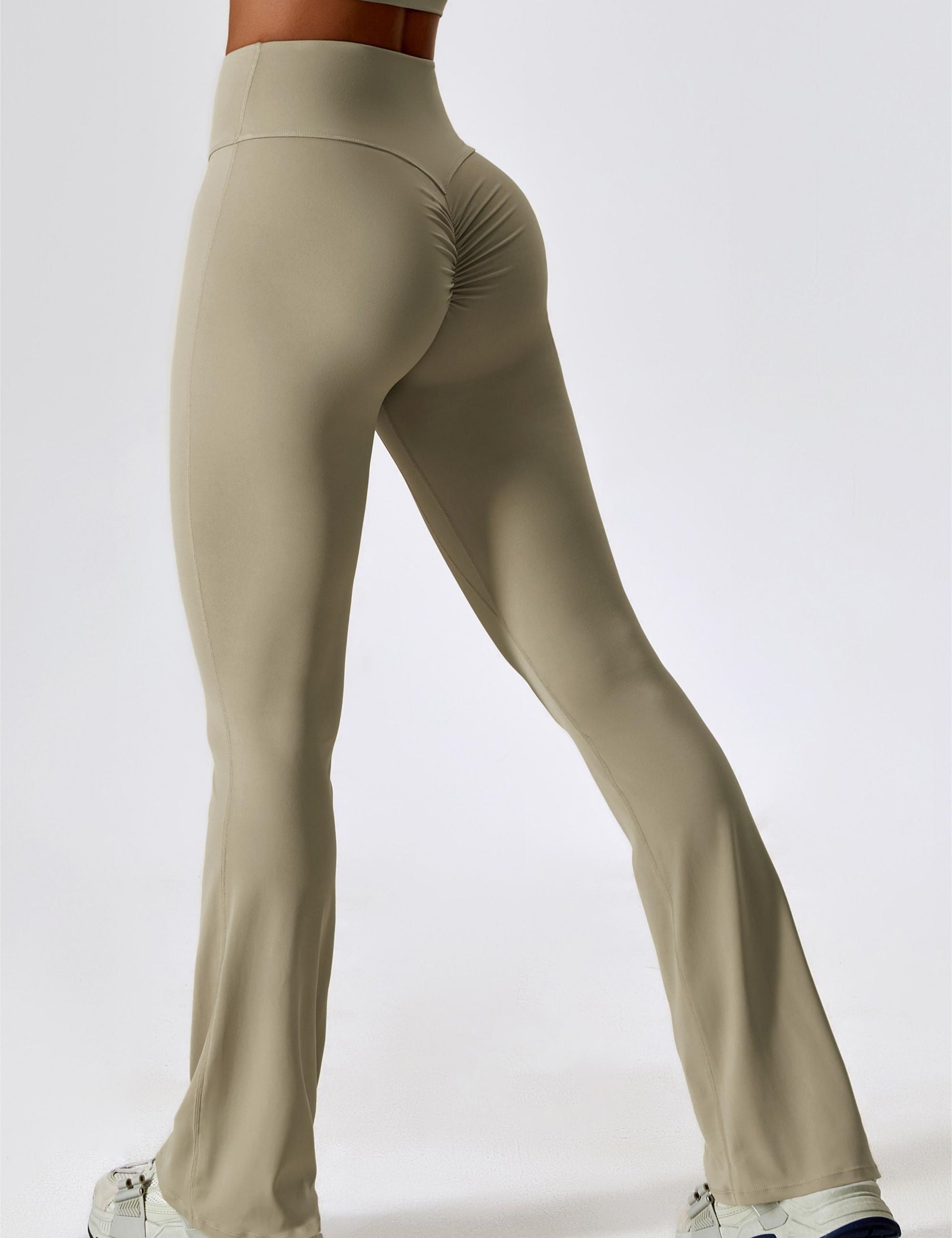 High-Rise Bootcut Flared Scrunch Leggings by bornfocus