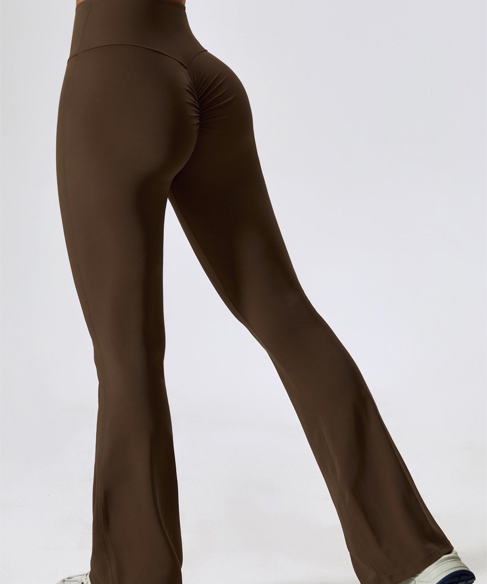 High-Rise Bootcut Flared Scrunch Leggings by bornfocus