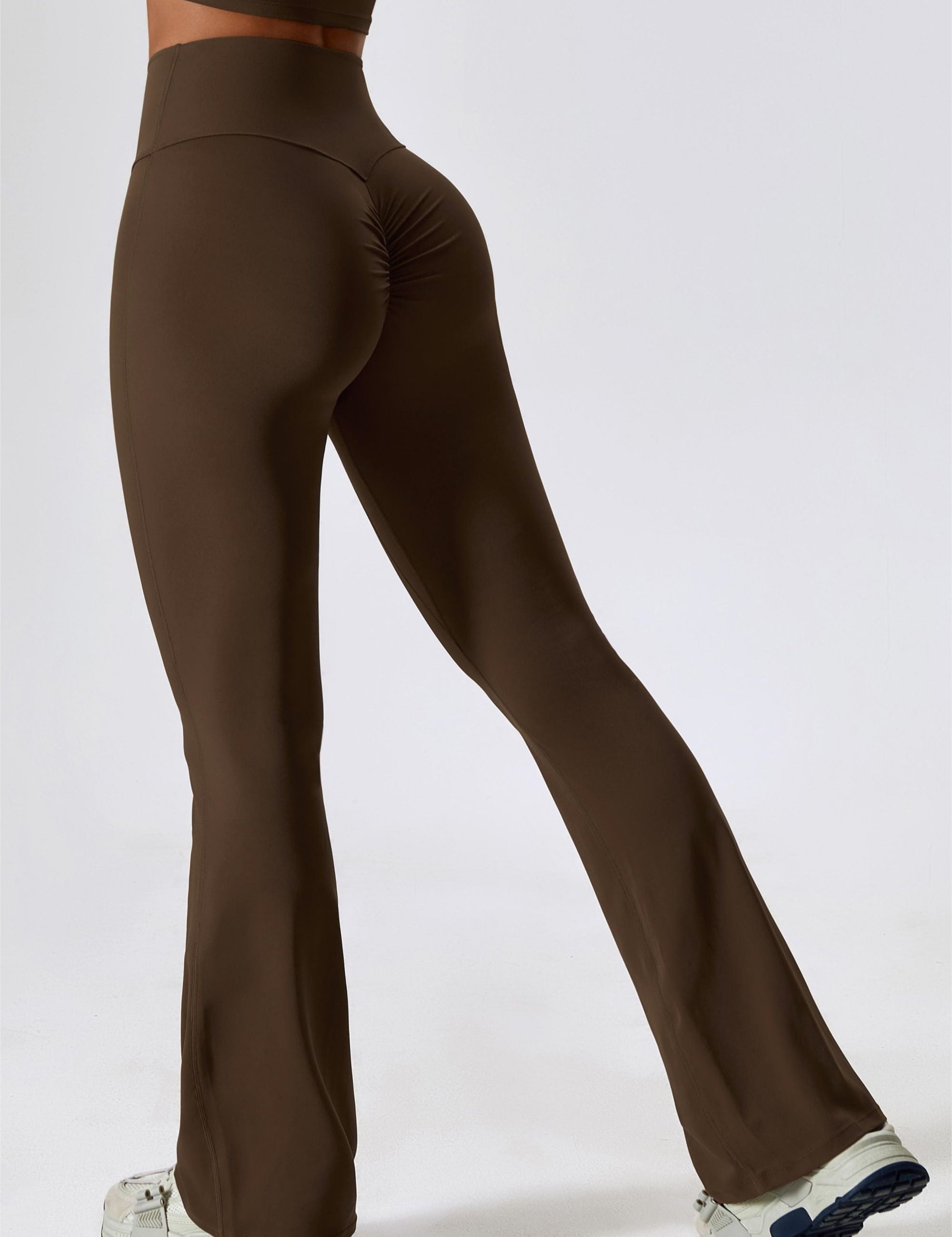 High-Rise Bootcut Flared Scrunch Leggings by bornfocus