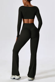 High-Rise Bootcut Flared Scrunch Leggings by bornfocus