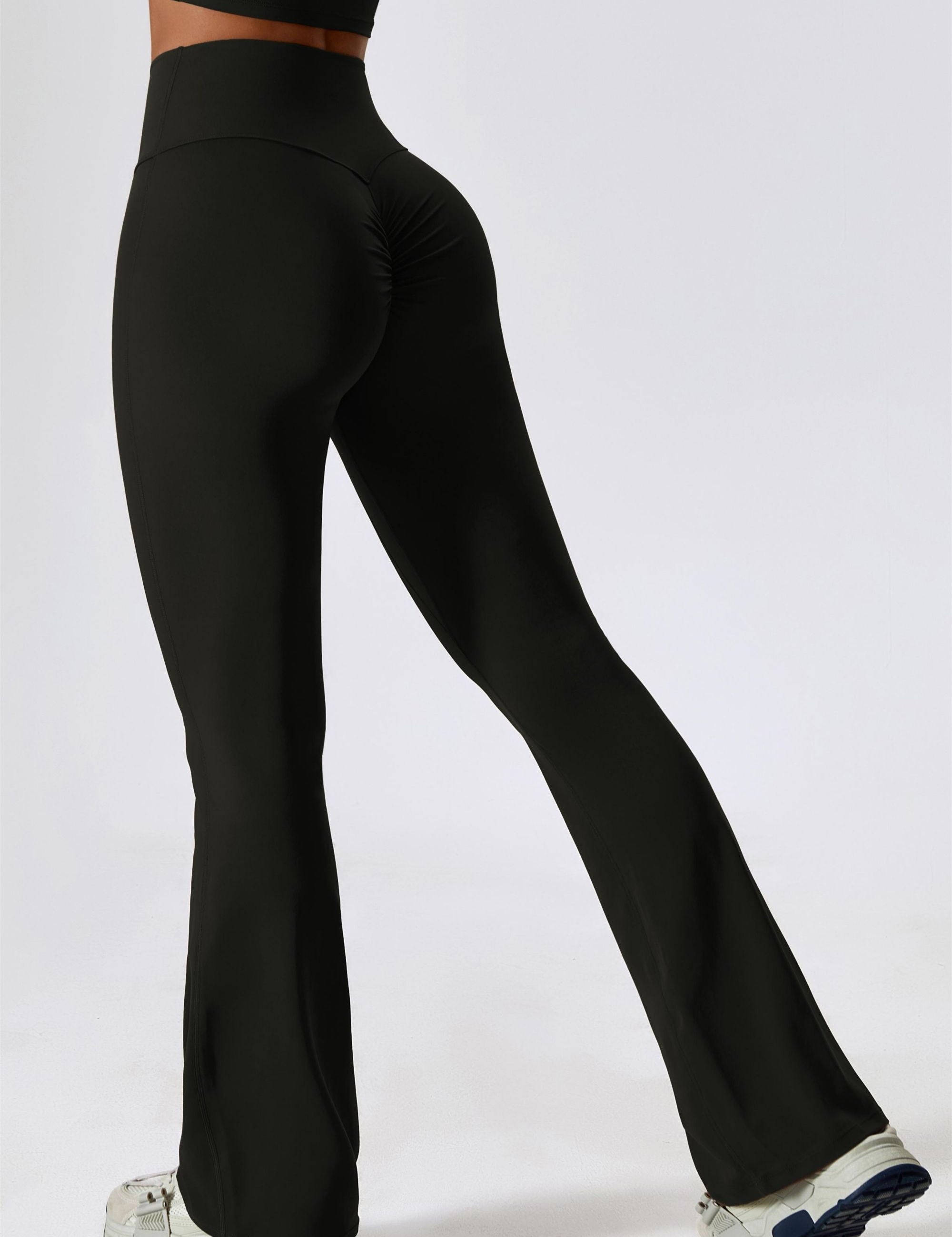 High-Rise Bootcut Flared Scrunch Leggings by bornfocus