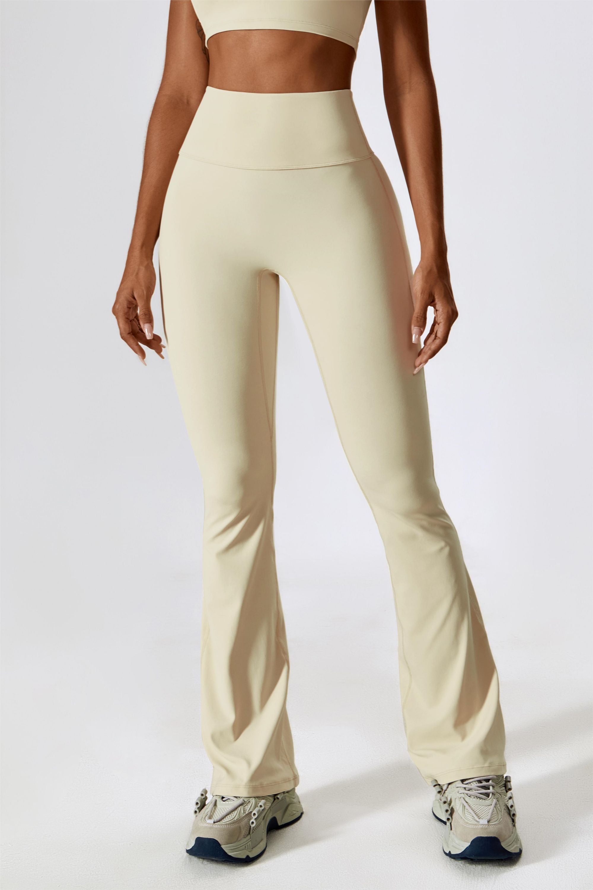 High-Rise Bootcut Flared Scrunch Leggings by bornfocus