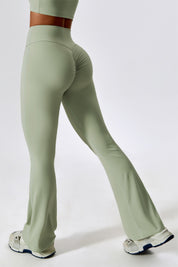 High-Rise Bootcut Flared Scrunch Leggings by bornfocus