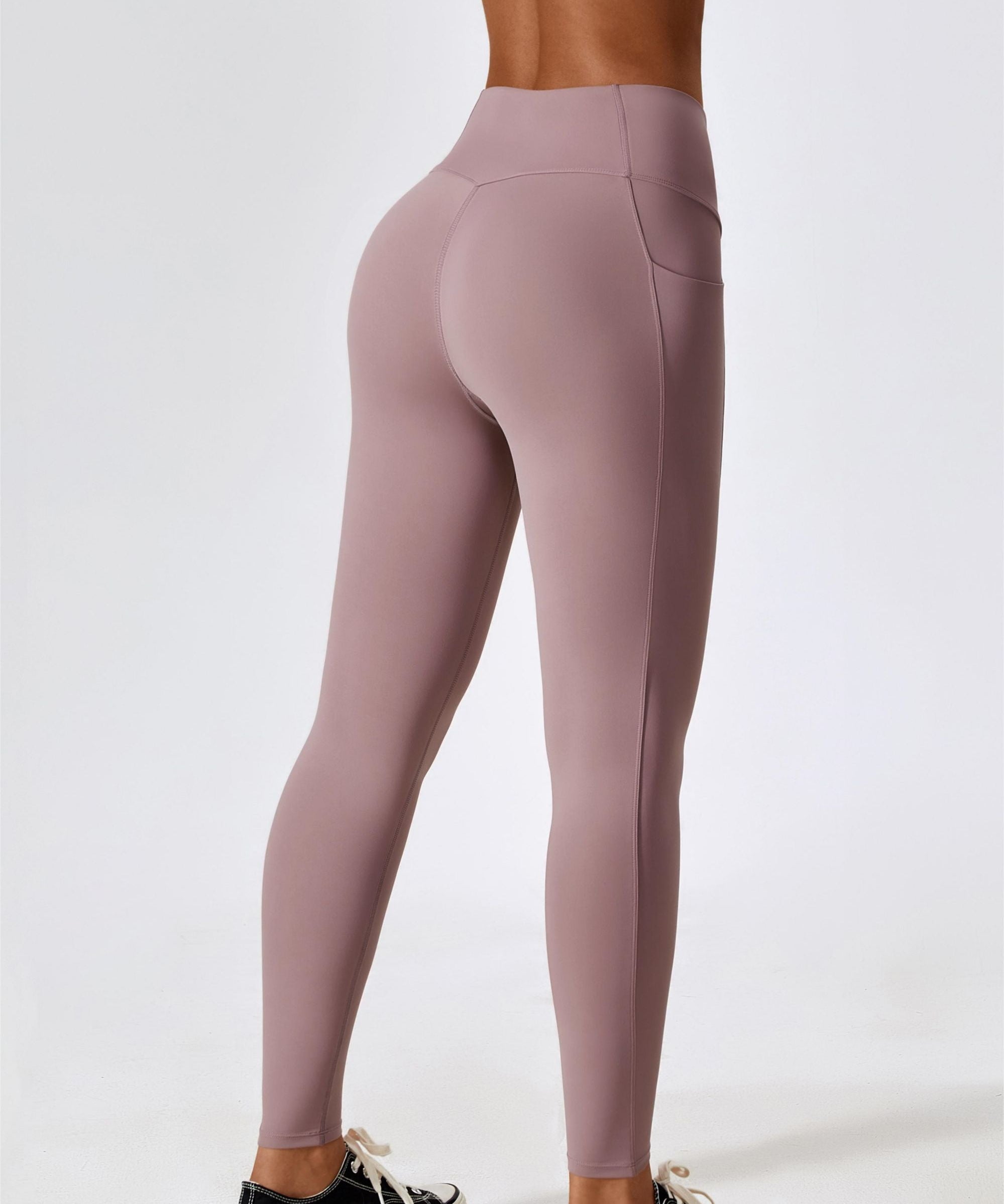 High-Waist Tummy Control Leggings with Pockets by bornfocus