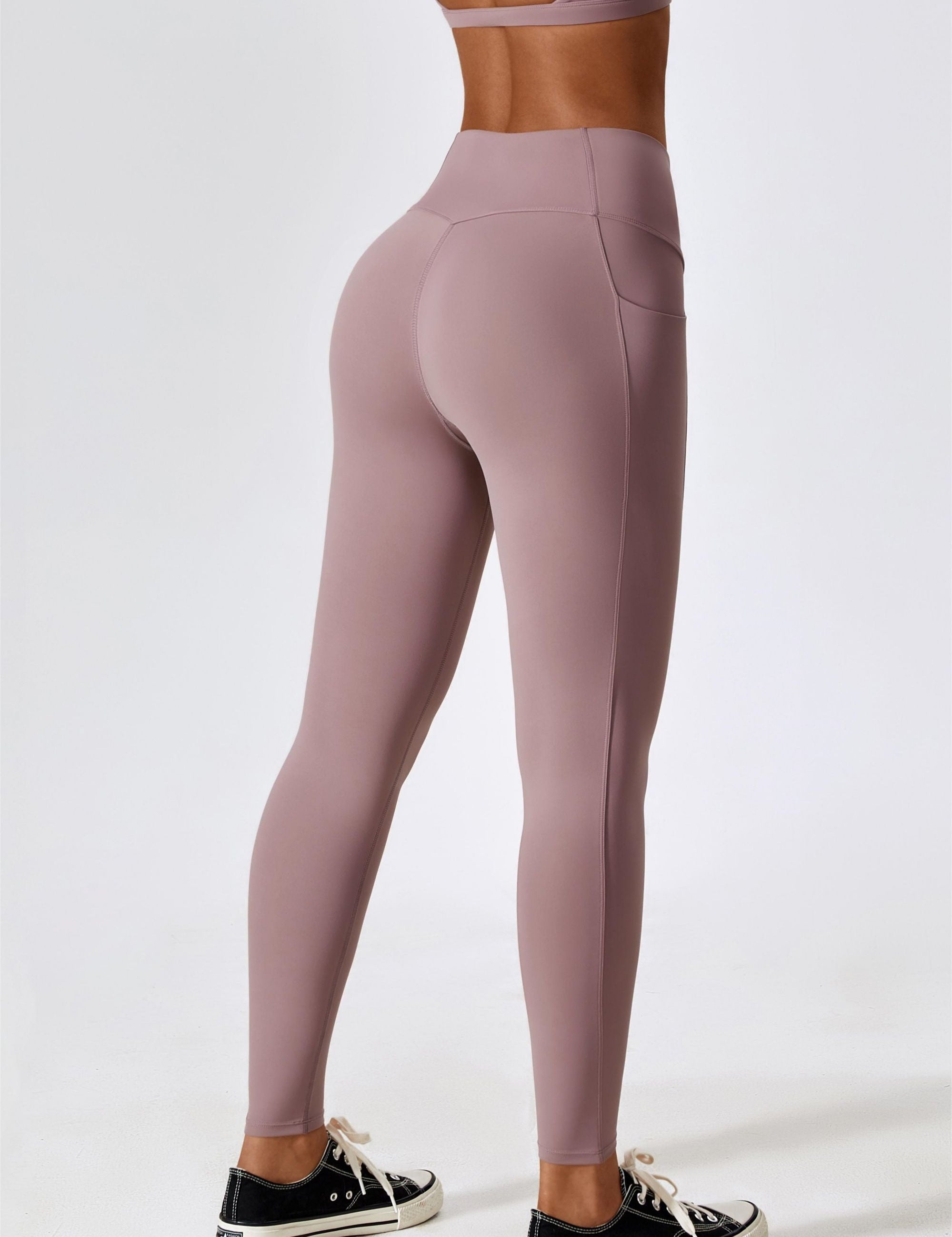 High-Waist Tummy Control Leggings with Pockets by bornfocus