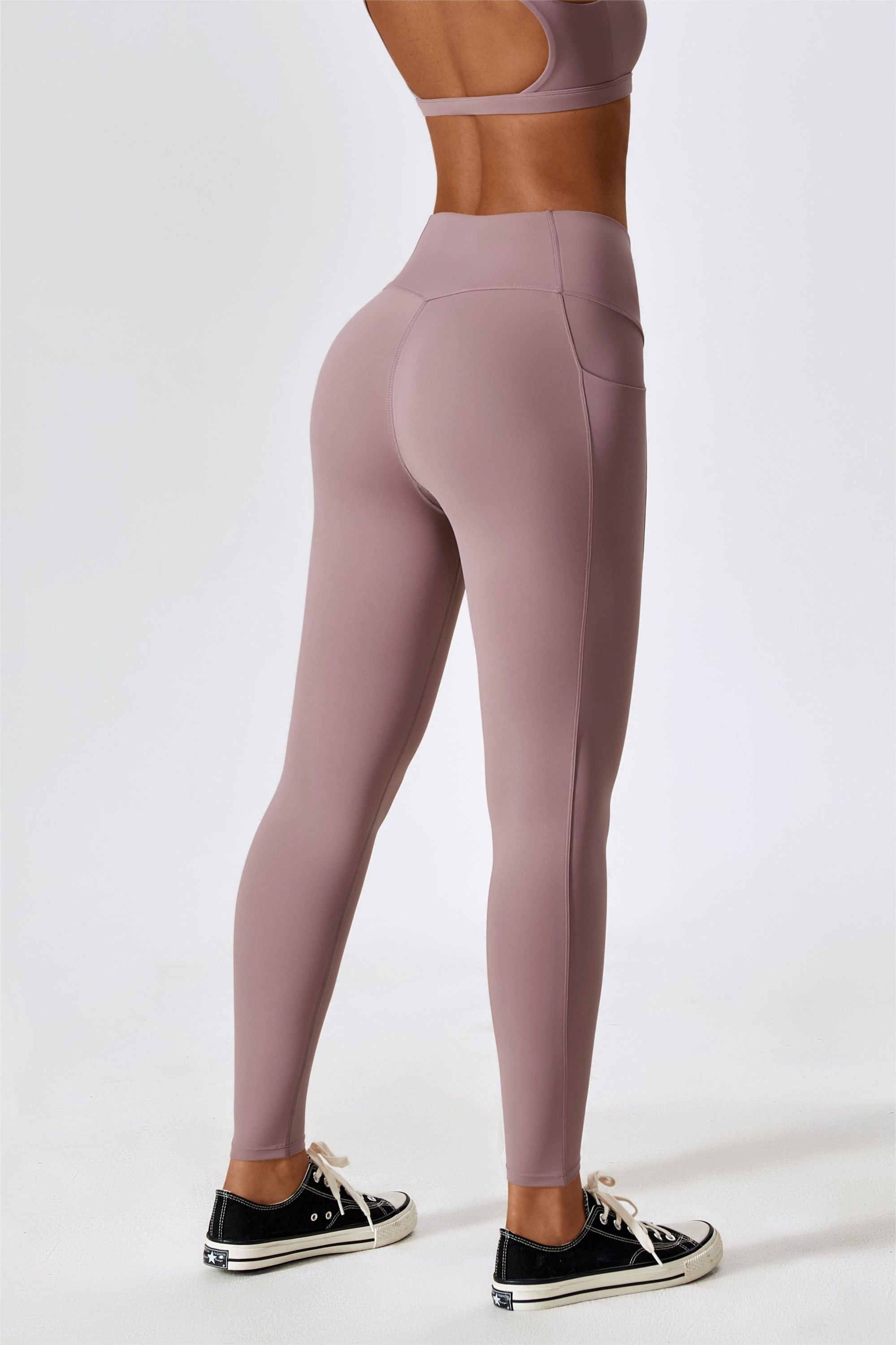 High-Waist Tummy Control Leggings with Pockets by bornfocus