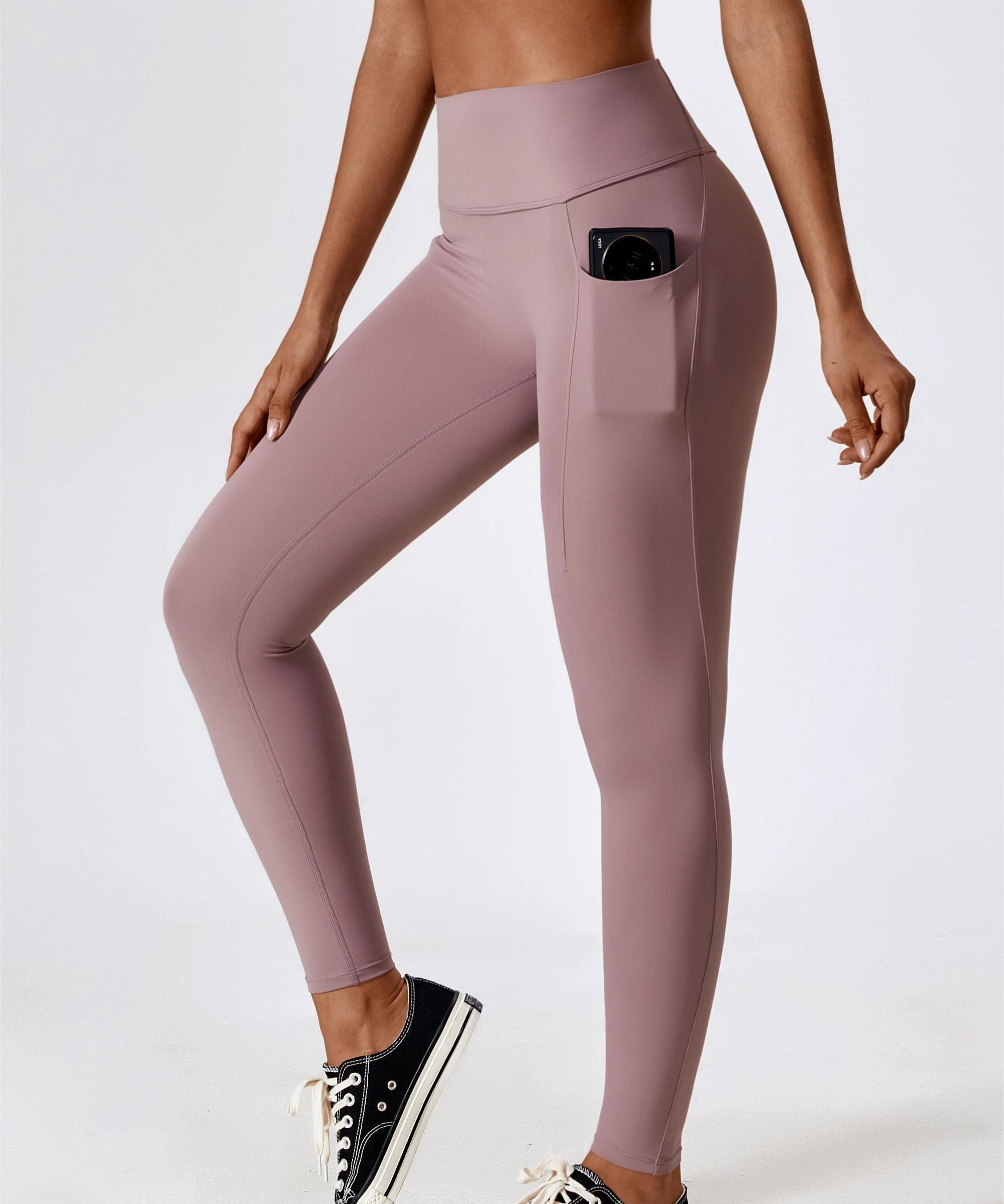 High-Waist Tummy Control Leggings with Pockets by bornfocus