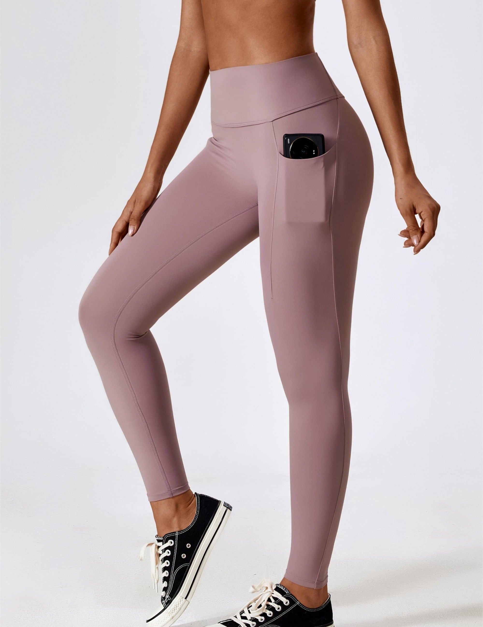 High-Waist Tummy Control Leggings with Pockets by bornfocus