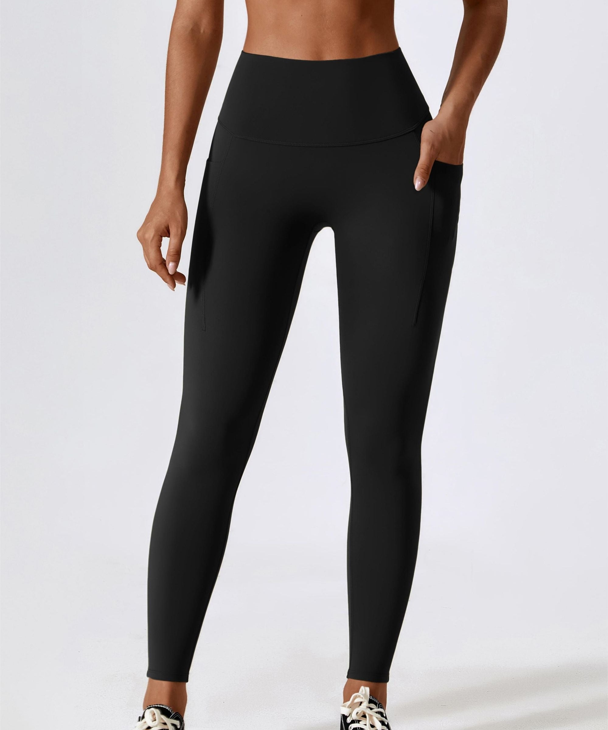 High-Waist Tummy Control Leggings with Pockets by bornfocus